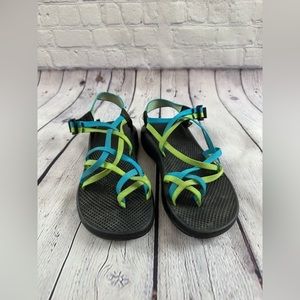 LIKE NEW CHACOS BLUE AND GREEN - Size 10